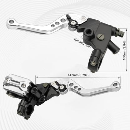 Universal Motorcycle 7/8" 22mm Brake Master Cylinder Clutch Lever - color: Silver