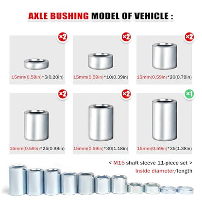 15mm Motorcycle Wheel Spacers Kit Axle Bushings For XR50 CRF50