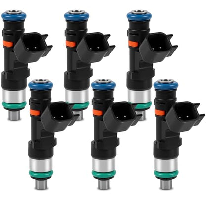 0280158028 Fuel Injectors Set of 6 Compatible with 2004-2011 Chrysler Dodge - color: F-0280158028