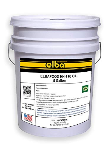 Food Grade Hydraulic Oil 68 | Fully Synthetic Blend | Industrial Hydraulic Oil | NSF H-1. Kosher and Halal Approved. Compare to: LUBRIPLATE | Petro-Canada | Kluber (5 GL Pail) Made in USA - size: 5 Gallon Pail