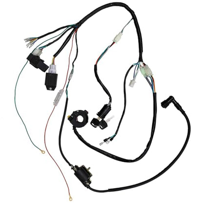 Kick Start Wiring Harness Kit with Light Wires CDI Ignition Coil Regulator Key Switch for Lifan YX 50cc 70cc 110cc 125cc 140cc Pit Bike Trail Dirt Bike ATV CRF50 XR50 CRF70 XR70
