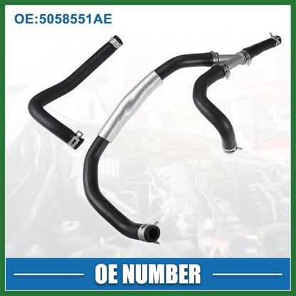 Motoforti Engine Heater Hose Assembly No.5058551AE HVAC Inlet and Outlet Heater Hose for Dodge Journey 2009-2010 Rubber Black Long-lasting