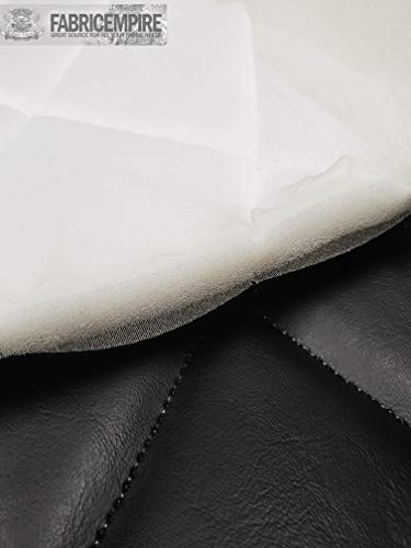 Vinyl Quilted Foam Fabric with 3/8" Foam Backing Upholstery / 52" Wide/Sold by The Yard/FABRIC EMPIRE (Marine Grade Black, Big Diamond 4" x 6") - color: Marine Grade Black, size: Big Diamond 4" x 6"
