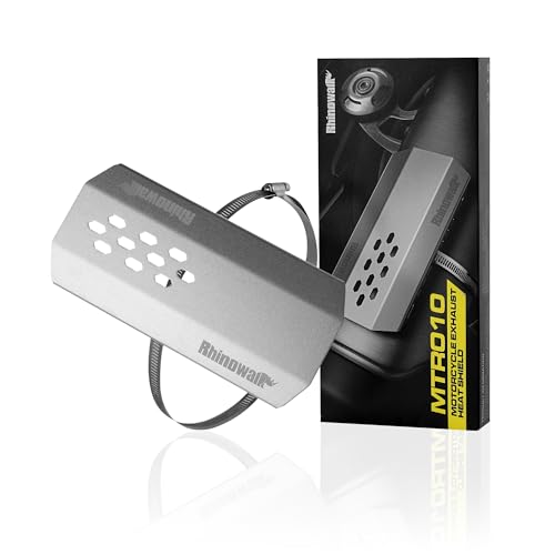 Rhinowalk Motorcycle Exhaust Heat Shield Universal Motorbike Exhaust Pipe Heat Cover Saddlebag Heat Insulation-Large - size: L