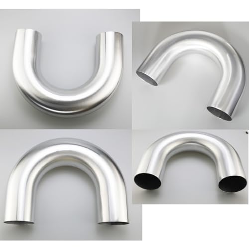 102mm (4") OD 180 Degree Elbow 4 Inch Aluminum Intercooler Pipe Air Intake Tube, 1D Radius, Center to Center Distance 8" (203mm), Brushed Finish - color: 180 Degree, size: OD 4" (102mm)