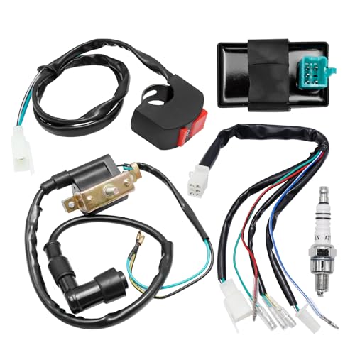 EATAKWARD 5 Wiring Loom Kill Switch Coil CDI Spark Plug Kit for 50cc 70cc 90cc 110cc 125cc140cc Kick Start Dirt Pit Bike ATV, Replacement for Chinese Pit Bike