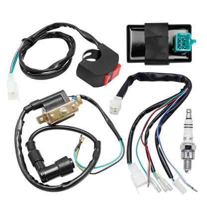 EATAKWARD 5 Wiring Loom Kill Switch Coil CDI Spark Plug Kit for 50cc 70cc 90cc 110cc 125cc140cc Kick Start Dirt Pit Bike ATV, Replacement for Chinese Pit Bike