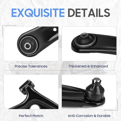 Front Lower Left & Right Control Arm & Ball Joint Assembly Replacement Suspension Kit for 2007-2017 Jeep Compass/Patriot 2007-2012 Dodge Caliber (2pc)