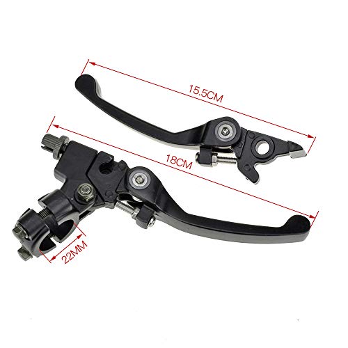 HIAORS Black Chrome Clutch Brake Lever for 22mm 7/8 inch Handlebar 110cc 125cc 140cc TTR 125cc SSR Xmotos Apollo 125 Pit Dirt Bike Motorcycle - color: Black
