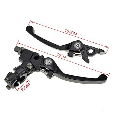 HIAORS Black Chrome Clutch Brake Lever for 22mm 7/8 inch Handlebar 110cc 125cc 140cc TTR 125cc SSR Xmotos Apollo 125 Pit Dirt Bike Motorcycle - color: Black
