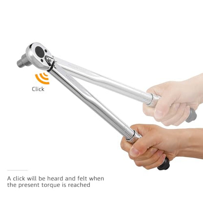 Amazon Basics 3/8-inch Drive Click Torque Wrench Ratchet, 15-80 ft.-lb, 20.4-108.5 Nm - size: 3/8-Inch, style: 15-80 ft.-lb