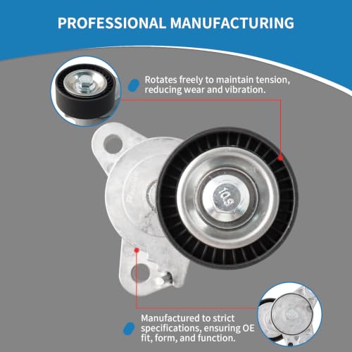 39053 Engine Belt Tensioner Serpentine Belt Drive Idler Pulley Kit - size: 90K-39053