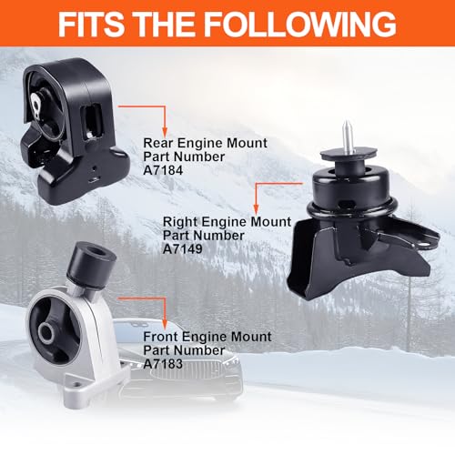 Engine Motor Mount Compatible with Kia Sedona 2006-2010 V6 3.8L/2011 2012 2014 V6 3.5L,Hyundai Entourage 2007-2010 V6 3.8L, Replacement for A7184 A7183 A7149 - size: Sedona 06-14