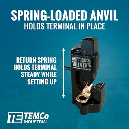 TEMCo Hammer Lug Crimper Tool - Crimps 8 AWG to 4/0 Battery & Welding Cables (Workbench-Mountable)