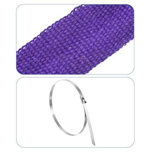 MECCANIXITY Fiberglass Exhaust Wrap Tape 2" x 16' Purple with 4 Ties - color: Purple, size: 2" x 16'