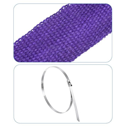 MECCANIXITY Fiberglass Exhaust Wrap Tape 2" x 16' Purple with 4 Ties - color: Purple, size: 2" x 16'