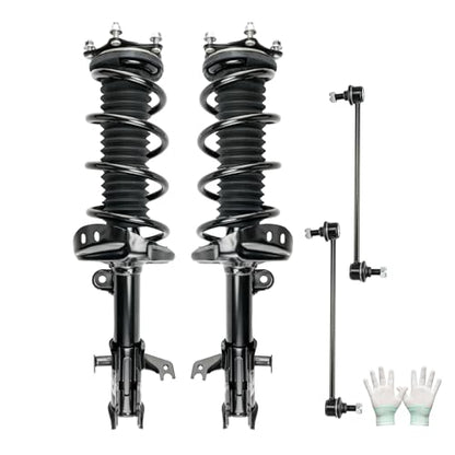 KAX Front Complete Strut & Coil Spring w/Sway Bar Link Stabilizer for CR-V - size: 07-14 Honda CR-V