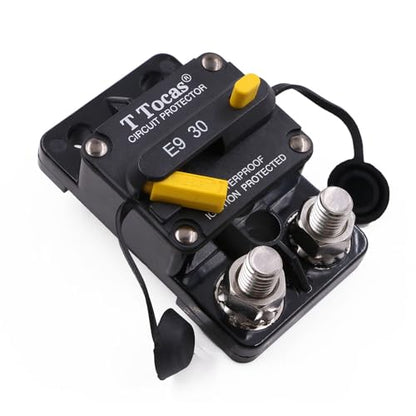 E9 30 Amp Circuit Breaker w/Manual Reset 3/8" Studs Waterproof UL - color: 3/8" Studs Mount, size: 30A