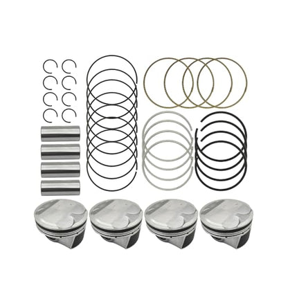 4Pcs STD Engine Piston & Ring Kit, 23041-2E800 23040-2E601 Replacement Piston & Piston Rings Compatible with Hyundai Kona Veloster Elantra/with Kia 2.0L 2017-2019