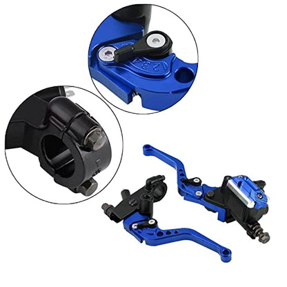 PACEWALKER Universal Motorcycle 7/8" 22mm Handlebar Brake Master Cylinder Clutch Lever CNC Left & Right Set for Honda Kawasaki Suzuki Yamaha Blue - color: Blue
