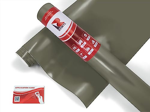 RVINYL Avery Dennison SW900 712-O Supreme Vinyl Vehicle Wrapping Film, Car Wrap Sheet Roll in Satin Khaki Green, 12in x 60in with Application Card - color: Satin Khaki Green, size: 1ft x 5ft