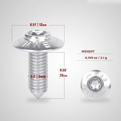 Fairing Bolt Kit, for BMW Motorcycle Body Panel, Windshield & Seat Cowl - size: M5 x 20