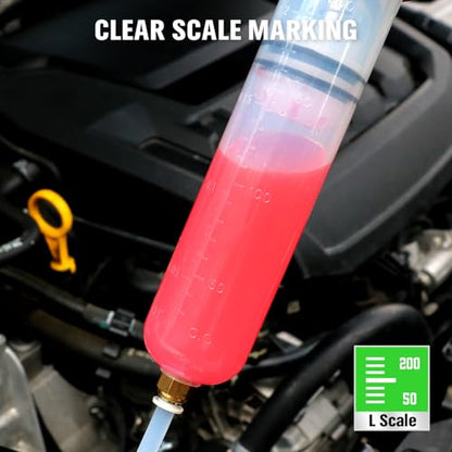 SWANLAKE 200cc Fluid Extractor, Extraction&Fill Pump,Fluid Syringe Pump Manual Suction Vacuum Fuel Car Transfer - color: 200ML Green