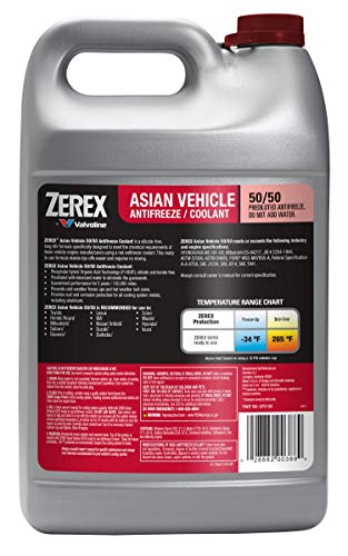Zerex Asian Vehicle Red Silicate and Borate Free 50/50 Prediluted Ready-to-Use Antifreeze/Coolant 1 GA, Case of 6 - size: 1 GA, Case of 6