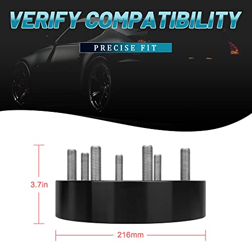 IRONTEK Wheel Spacers 8x170mm Compatible 2003-2025 for Ford F250 Super Duty/2005-2025 F350 Super Duty/1999-2004 F350 Super Duty 50mm 8x170mm 2" 125mm Hub Bore, 14x1.5 Studs Hub Spacers 8 Lugs - color: 8x6.63 inch-2PCS