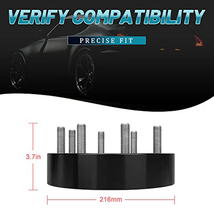 IRONTEK Wheel Spacers 8x170mm Compatible 2003-2025 for Ford F250 Super Duty/2005-2025 F350 Super Duty/1999-2004 F350 Super Duty 50mm 8x170mm 2" 125mm Hub Bore, 14x1.5 Studs Hub Spacers 8 Lugs - color: 8x6.63 inch-2PCS