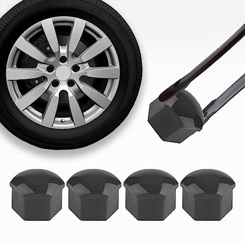 ASUBHA 20PCS Lug Nut Covers, Wheel Nut Caps, 19mm Wheel Hub Screw Covers with Removal Tool, Automotive Exterior Accessories Hexagonal Plastic Tire Center Bolt Protection Caps for Most Vehicles - size: 19mm