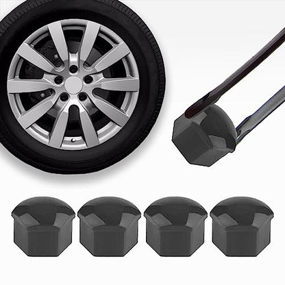 ASUBHA 20PCS Lug Nut Covers, Car Wheel Nut Caps, 17mm Anti-Theft Wheel Lug Bolt Covers with Removal Tool, Automotive Exterior Accessories Hexagonal Lugnut Cover Universal for Most Cars SUVs - size: 17mm