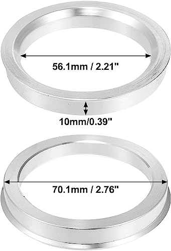 4pcs OD 70.1mm to ID 56.1mm Aluminum Alloy Car Hub Centric Rings Wheel Bore Center Spacer