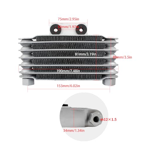 6 Layer Radiator Oil Cooling,Motorcycle Engine Oil Cooler For 2T 4T 50CC 125CC 140CC Pit Dirt Bike ATV Motorbike Enduro - M12 - color: M12