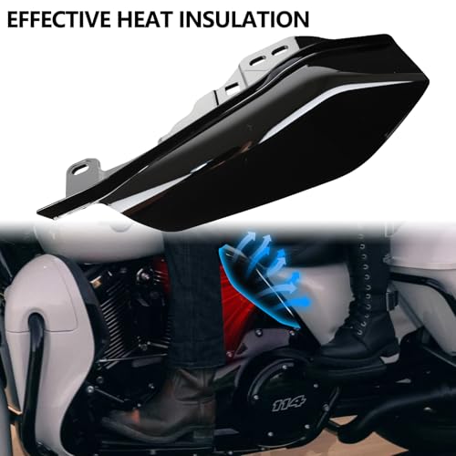 Motorcycle Mid Frame Air Deflectors Heat Shields Kits Fits for Harley Davidson Touring Street Glide Road Glide Electra Glide Road King Ultra Limited Tri Glide CVO 2009-2024 Gloss Black - color: Gloss Black