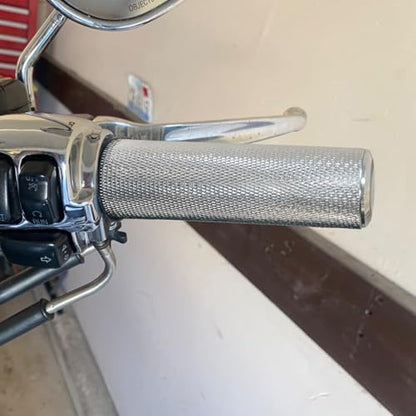 1 Inch Cable Throttle Handlebar Grips Motorcycle Hand Grips - color: #2 Chrome