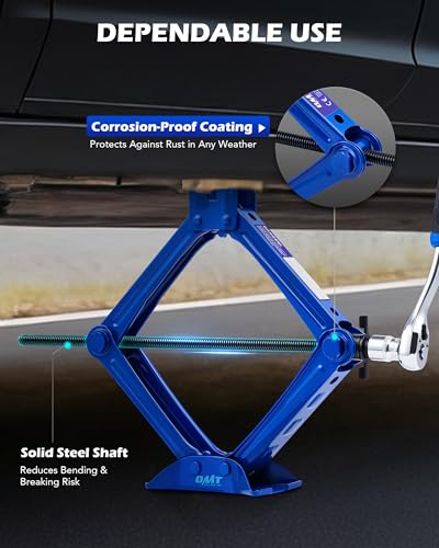 OMT 2 Ton Scissor Jack, 15pc Car Scissor Jack Kit, 4409 Lb. Portable Kit - style: Single Tooth