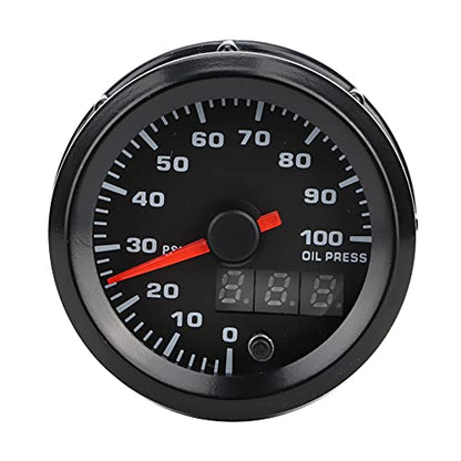 Oil Pressure Gauge Kit,Oil Pressure Gauge Electric and Sender,Automotive Electrical System Products,2In 52Mm Oil Pressure Meter Pointer Digital Display with Stepper Motor