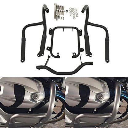 Worldmotop Engine Guard Highway Crash Bar Protector Replacement for BMW R1200RT R 1200RT 2004-2013 - size: Front-black