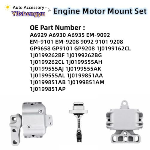 Engine Motor Transmission Mount Kit for Beetle 1998-2005 - size: Beetle/Jetta 1998-20051.8L 1.9L 2.0L