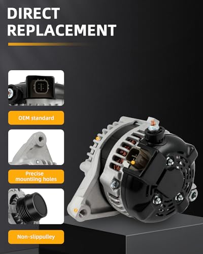 OCPTY Alternator 210-0722 fit for Toyota for Rav4 L4 2.5L 2009-2012 - size: 100AMP, style: for Toyota Camry 2012-2015,for RAV4 2009-2012