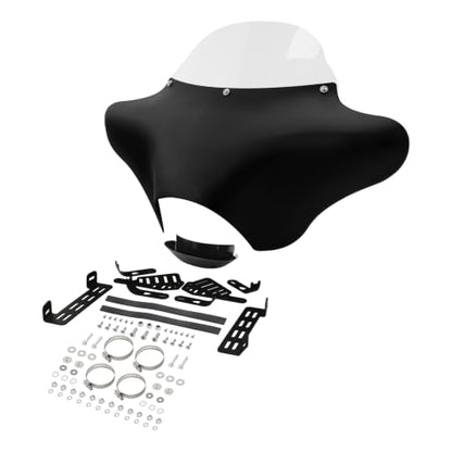TCT-MOTORPARTS Matte Black Batwing Fairing w/Windshield Fits for Suzuki Boulevard C50 2005-2019 - style: Matte Fairing+Clear Windshield+Bracket
