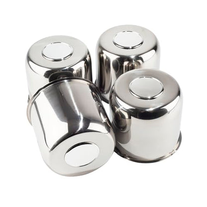 4Pcs 4.9" Stainless Trailer Wheel Center Caps, 4.47" H Chrome - color: Chrome, size: 4.9" Hub 4.47"H
