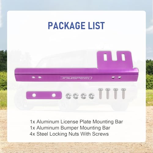 Front Bumper License Plate Mount Bracket Relocator Holder Bar Purple - color: Purple