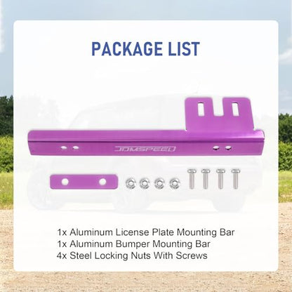 Front Bumper License Plate Mount Bracket Relocator Holder Bar Purple - color: Purple