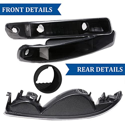 for 1999-2007 GMC Sierra 1500 2500 3500 & 99-06 GMC Yukon Halogen Headlight - color: Black Clear
