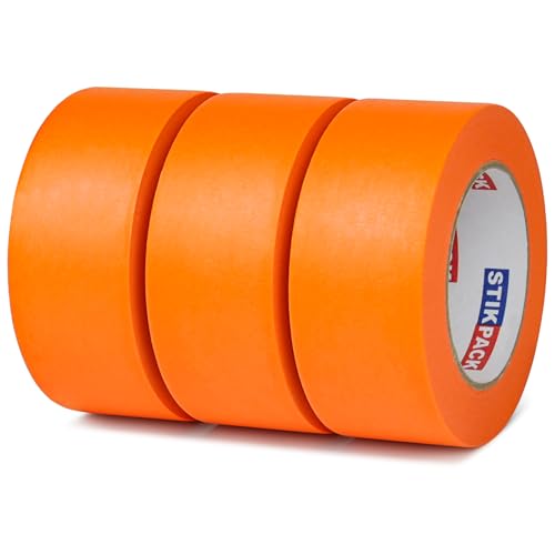 3 Rolls Orange Painters Tape 2 Inch x 55 Yards (165 Total Yards), Automotive Masking Tape, Paint Tape for Painting, Painter's, DIY Crafts Arts Decoration Labeling and School Project - color: orange