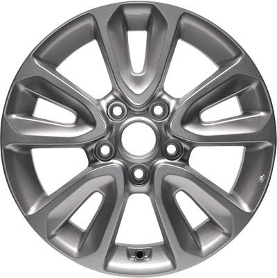 16x6.5 Aluminum Wheel Rim 5 V-Spoke Bright Silver Metallic - Factory Restored Compatible With Kia Soul 2012-2013 - Exact Fit - Direct Replacement