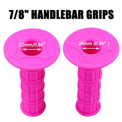 7/8" Handlebar Grips for 50cc-125cc CRF70 CRF80 TRX450 TTR90 TTR110 TTR125 PW80 RM80 DR650 KLX250 KLX300 KX65 SSR125 Pit Dirt Bike ATV Quad Motocross Motorcycles CT100U CT200U Mini Bike - color: Pink