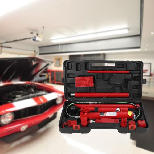 12 Ton Hydraulic Ram Auto Body Frame Repair Kit, Versatile Applications with Comprehensive Components, Durable Storage Solution, Heavy Load Capacity, Quick & Easy Set-Up for Automotive and Furniture. - size: 12TON